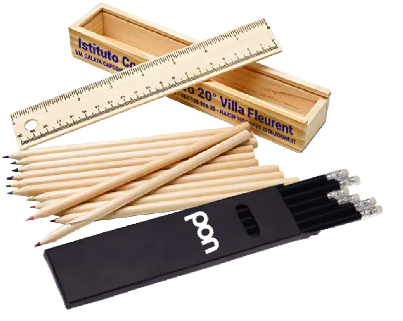 Kit righelli e matite personalizzabili per scuole